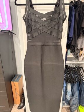 Fashion Nova Black Strappy Midi Dress